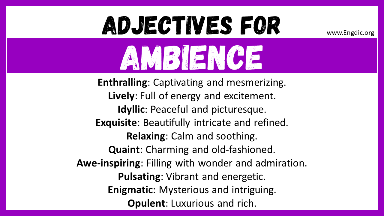 Adjectives for Ambience