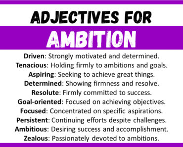 50+ Best Words to Describe Ambition, Adjectives for Ambition