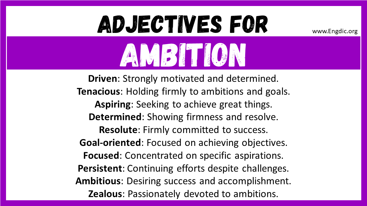 Adjectives for Ambition
