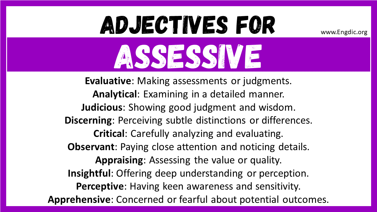Adjectives for Assessive