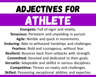 200+ Best Words to Describe Athlete, Adjectives for Athlete