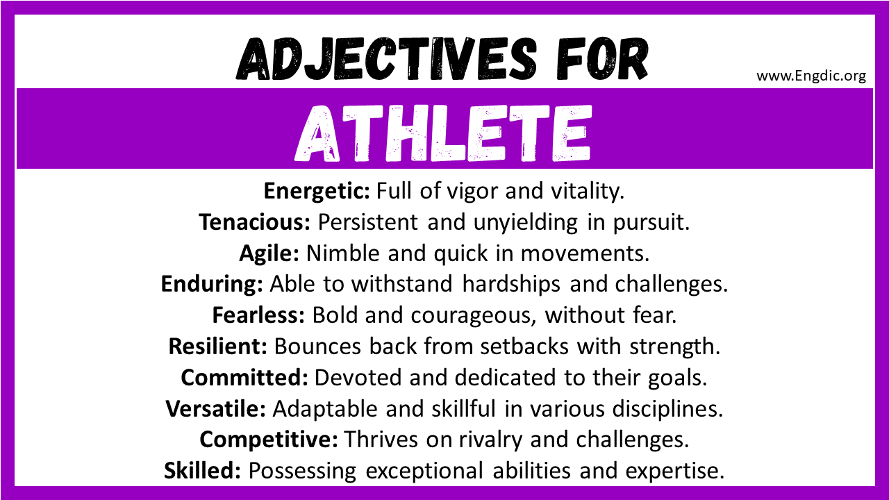 Adjectives for Athlete