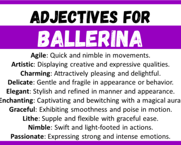 20+ Best Words to Describe Ballerina, Adjectives for Ballerina