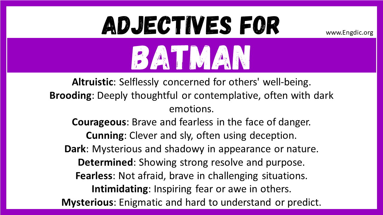 Adjectives for Batman