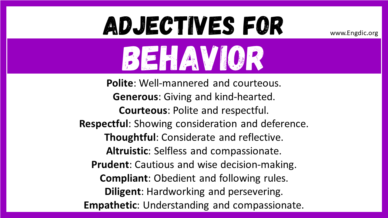 Adjectives for Behavior