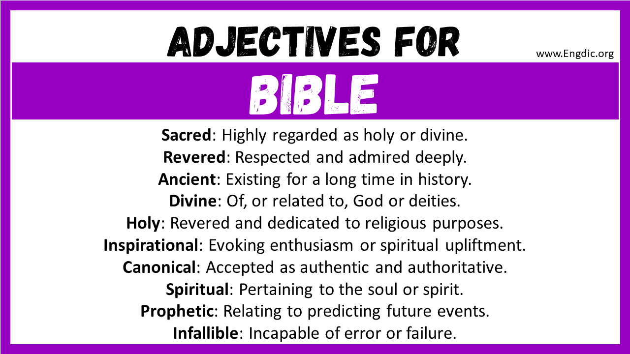 Adjectives for Bible