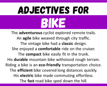 20+ Best Words to Describe Bike, Adjectives for Bike