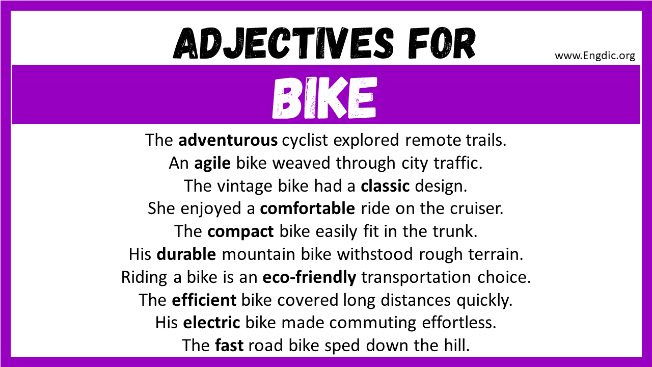 Adjectives for Bike