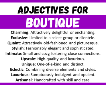 20+ Best Words to Describe Boutique, Adjectives for Boutique