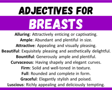 20+ Best Words to Describe Breasts, Adjectives for Breasts