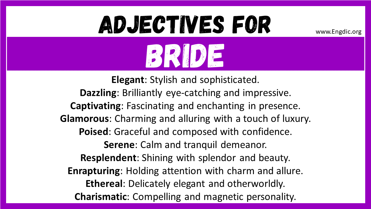 Adjectives for Bride