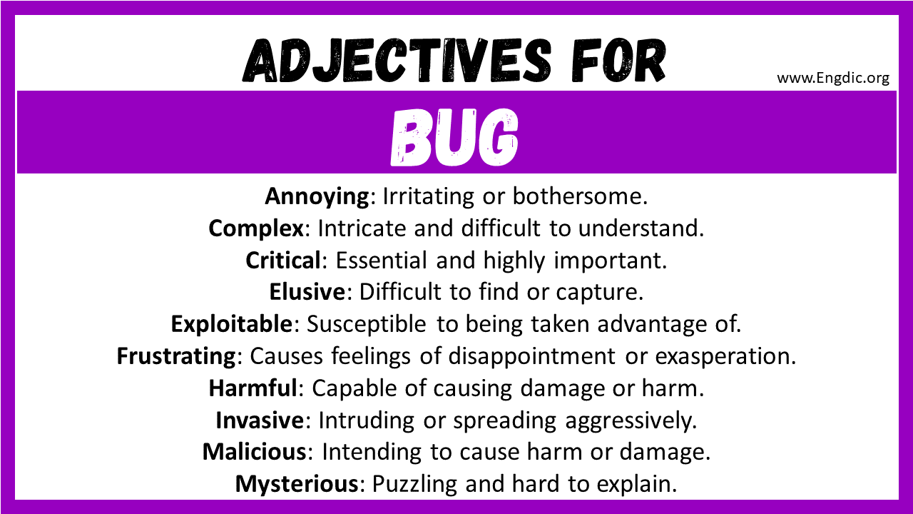 Adjectives for Bug