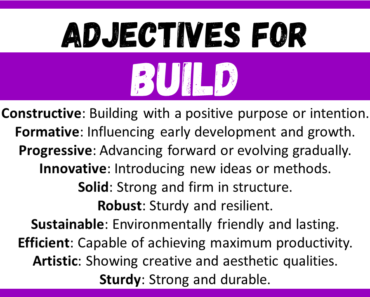 20+ Best Words to Describe Build, Adjectives for Build