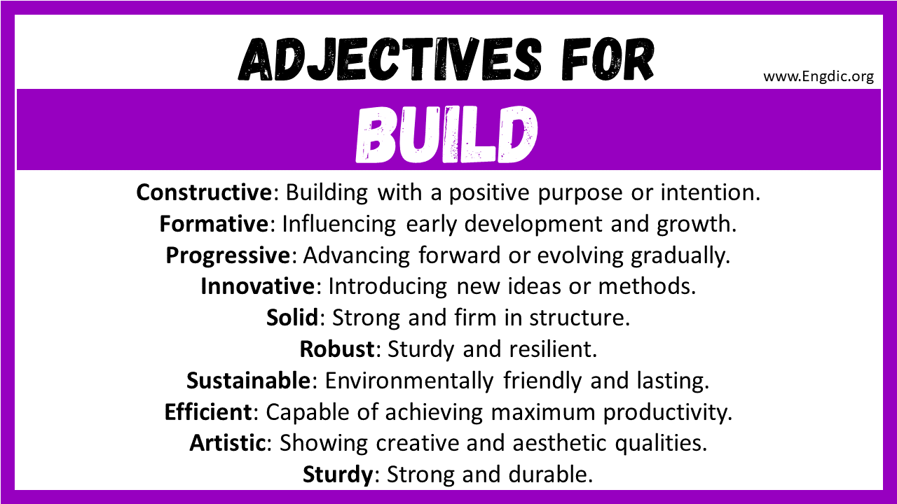 Adjectives for Build