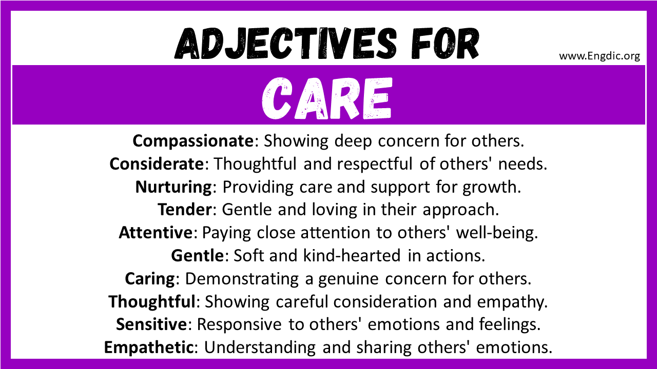 Adjectives for Care