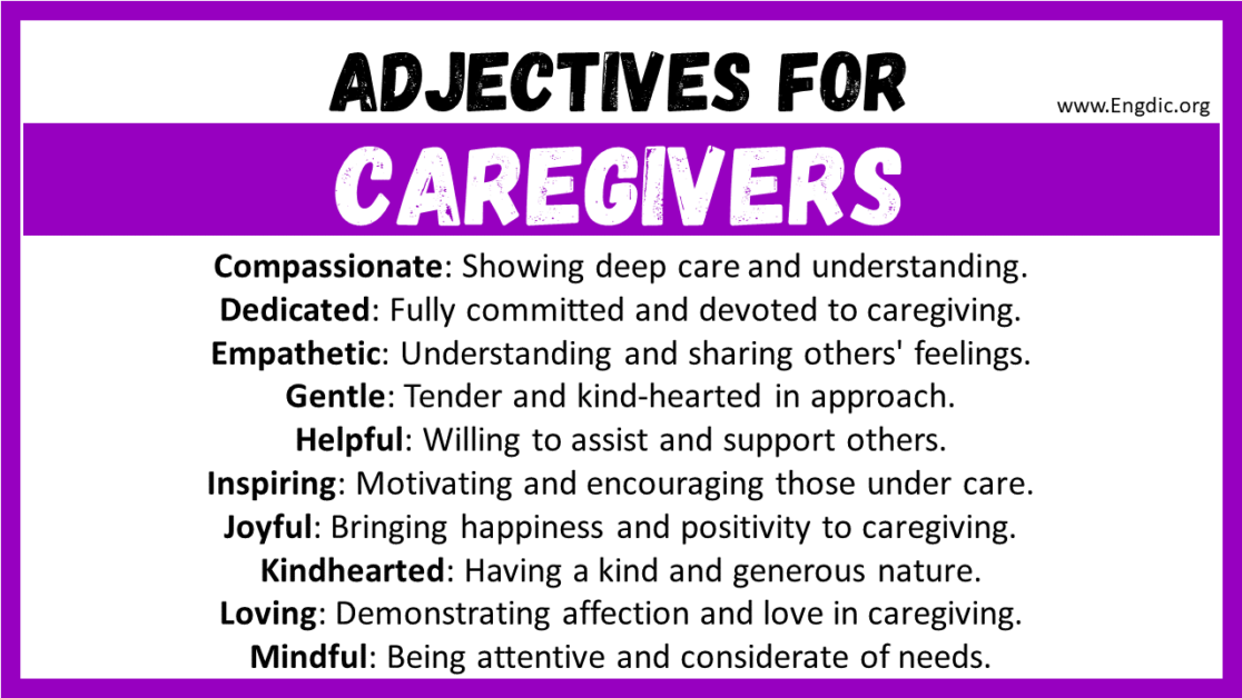 20+ Best Words to Describe Caregivers, Adjectives for Caregivers - EngDic