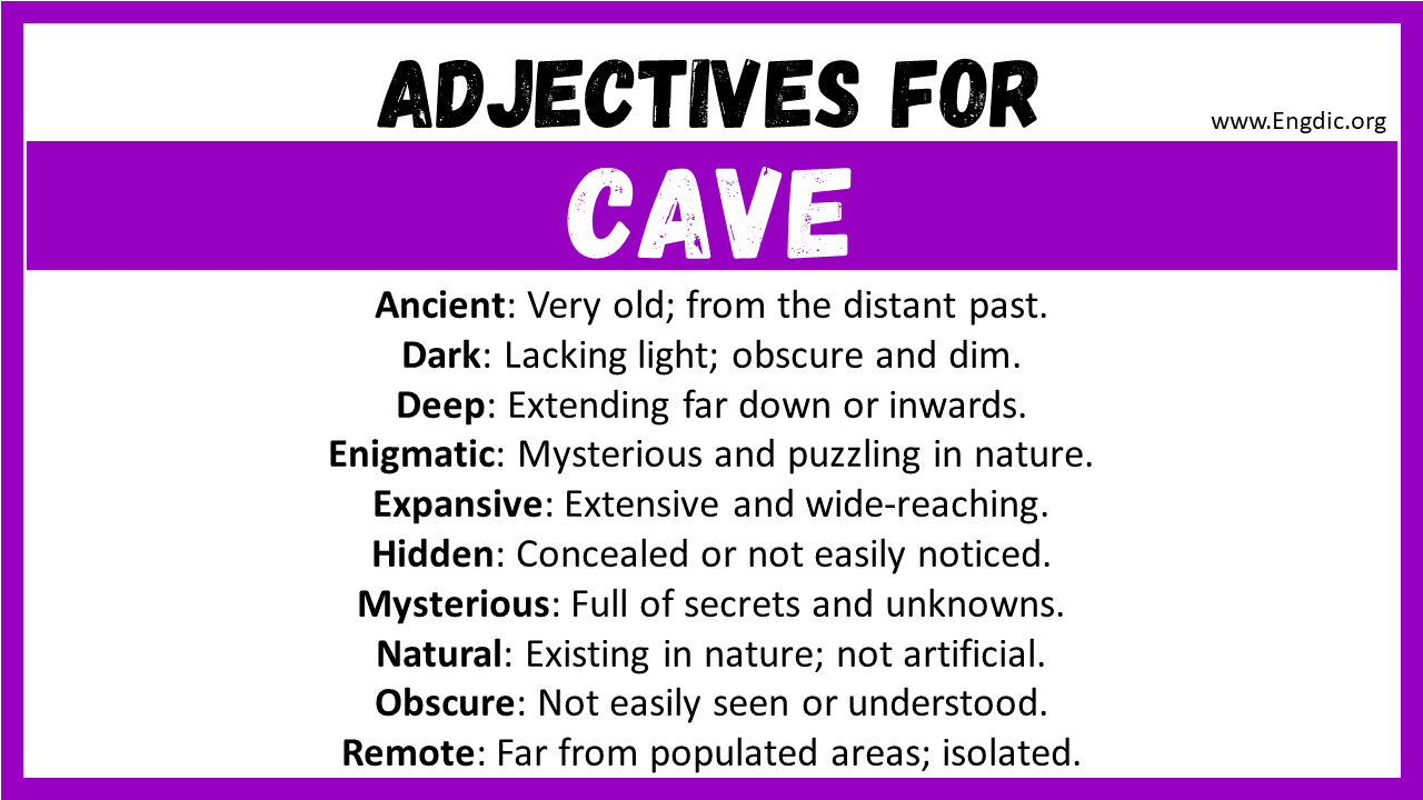 Adjectives for Cave
