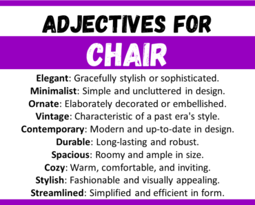 20+ Best Words to Describe Chair, Adjectives for Chair