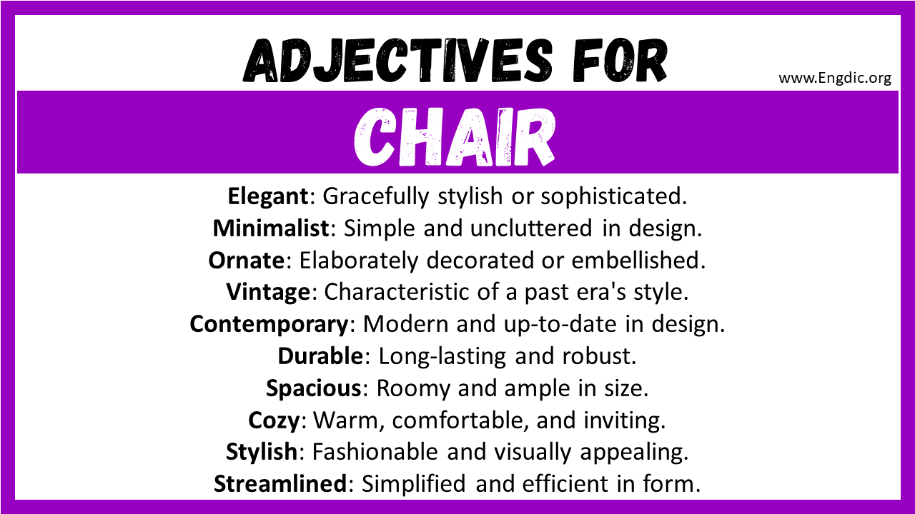 Adjectives for Chair