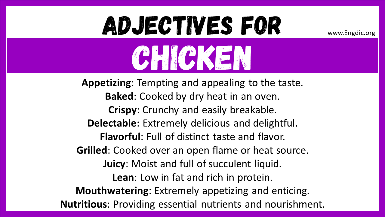 Adjectives for Chicken