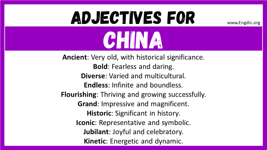 20+ Best Words to Describe China, Adjectives for China - EngDic