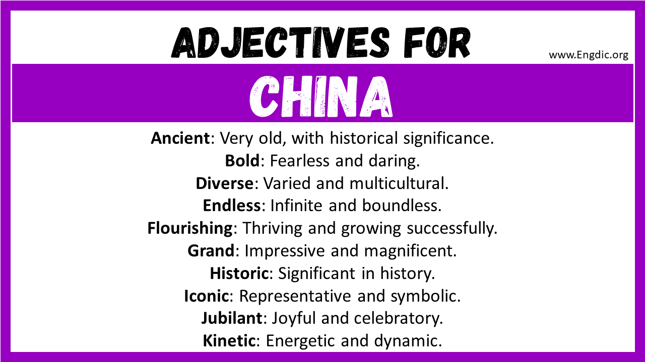 Adjectives for China