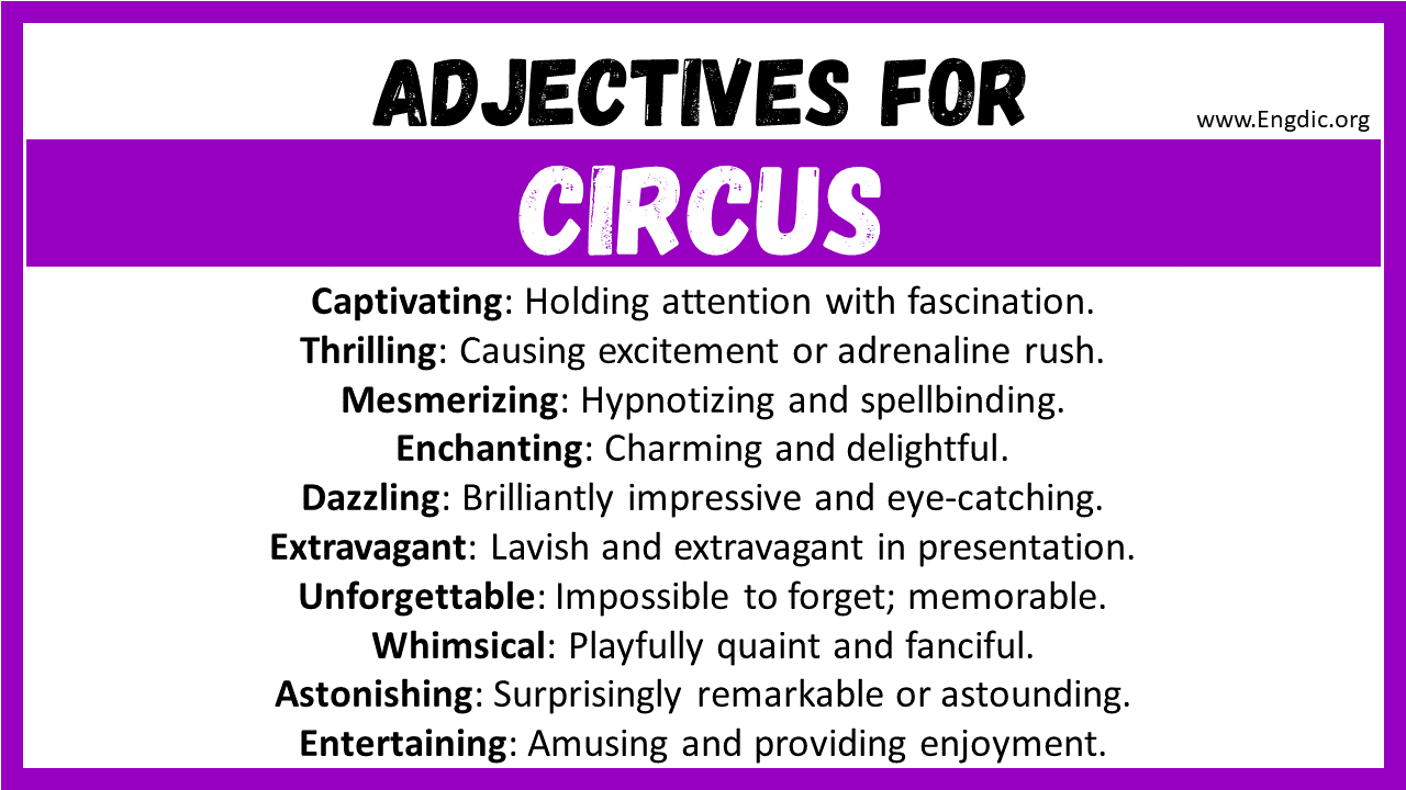 Adjectives for Circus