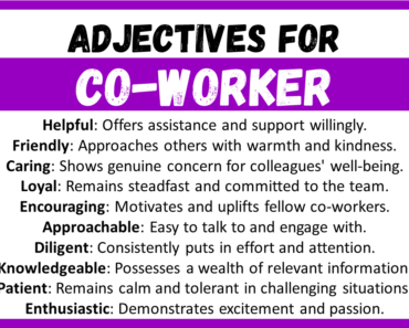 20+ Best Words to Describe Co-Worker, Adjectives for Co-Worker