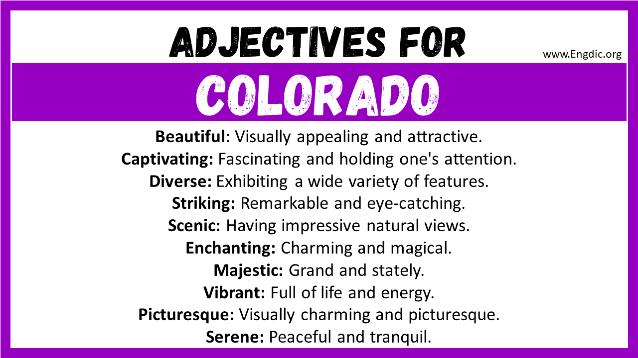 Adjectives for Colorado