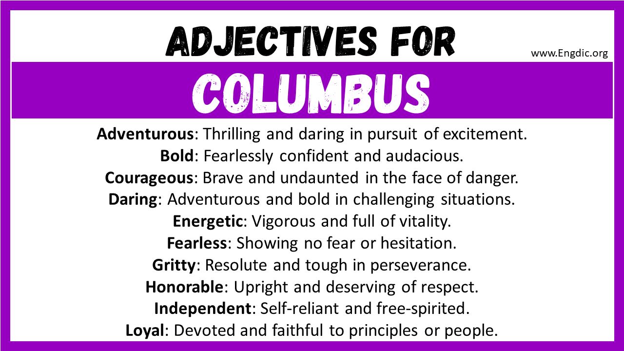 Adjectives for Columbus