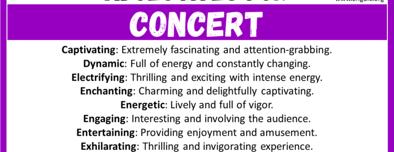 20+ Best Words to Describe Concert, Adjectives for Concert