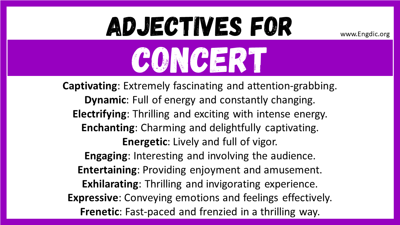 Adjectives for Concert