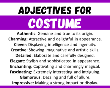 20+ Best Words to Describe Costume, Adjectives for Costume