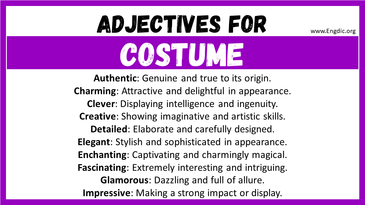 Adjectives for Costume