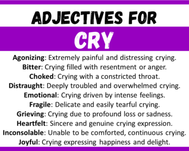 20+ Best Words to Describe Cry, Adjectives for Cry