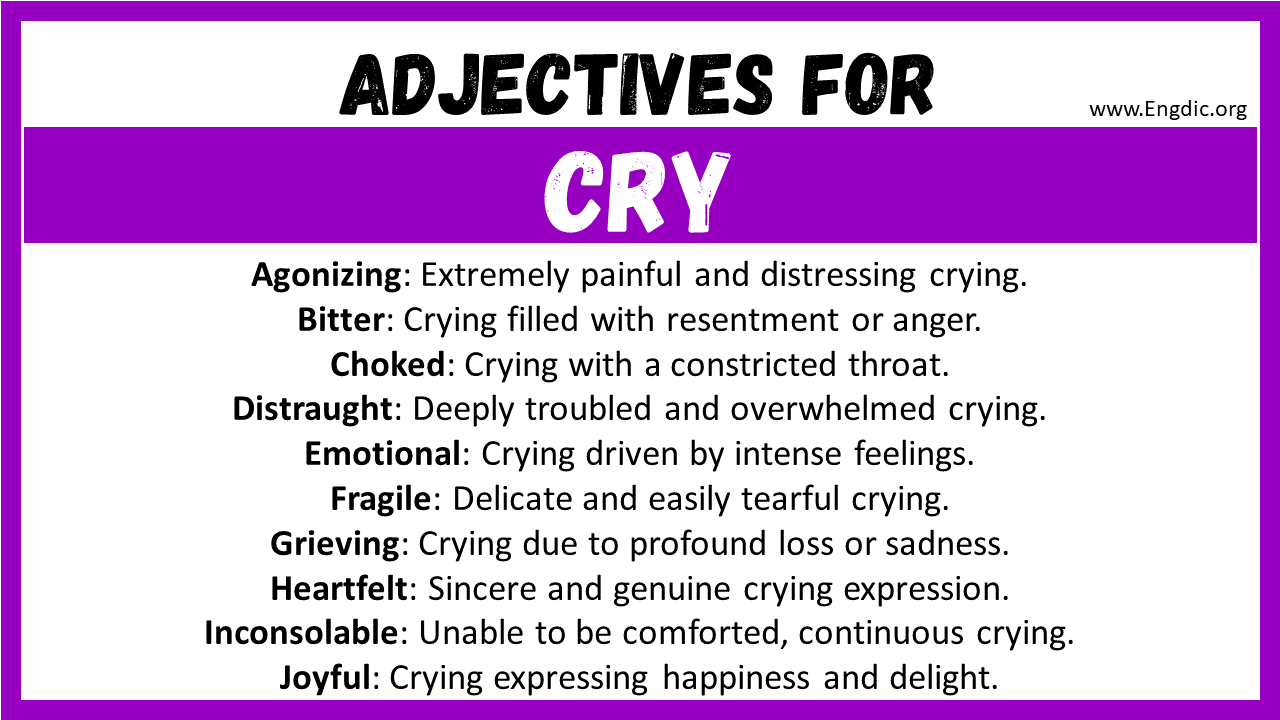 Adjectives for Cry