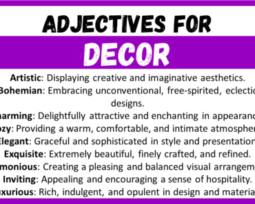 20+ Best Words to Describe Decor, Adjectives for Decor