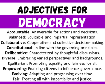 20+ Best Words to Describe Democracy, Adjectives for Democracy
