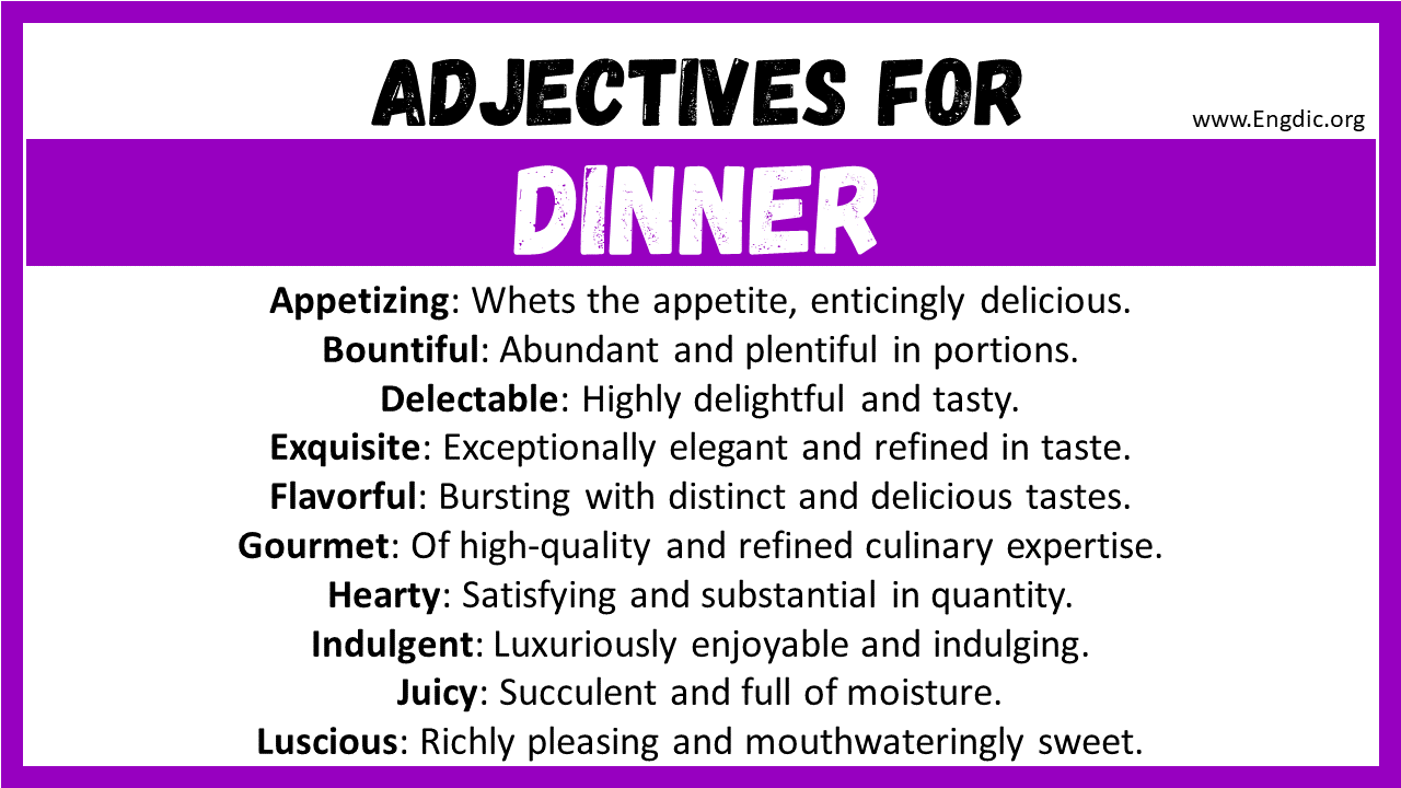 Adjectives for Dinner
