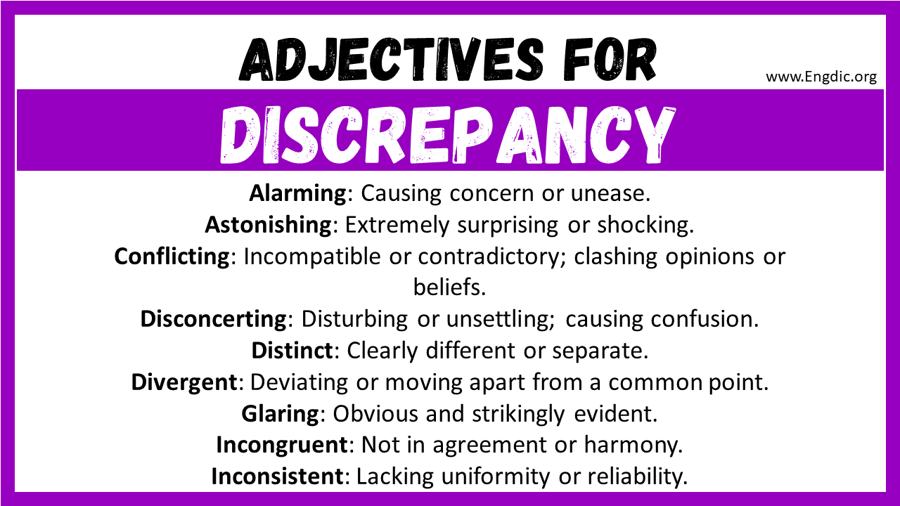 Adjectives for Discrepancy