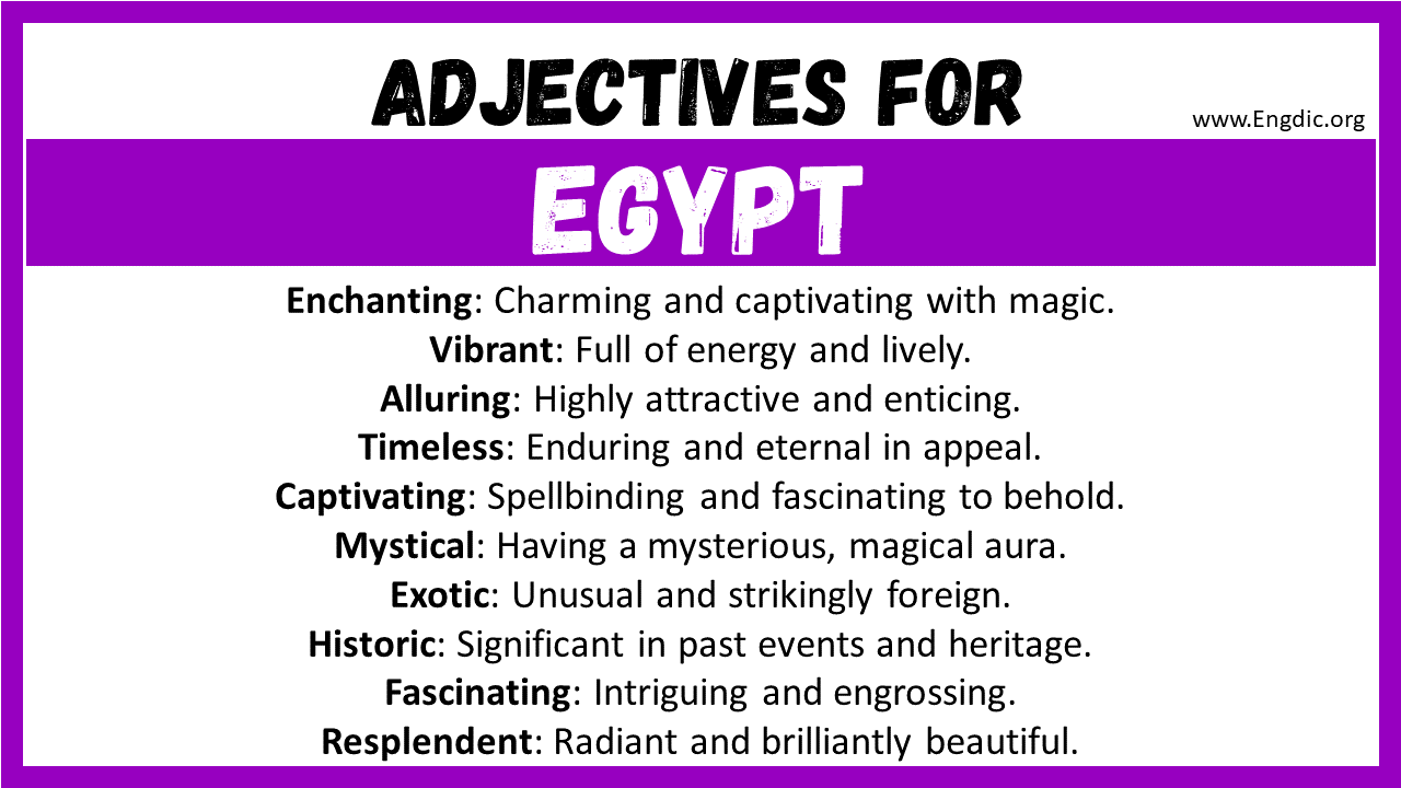 Adjectives for Egypt