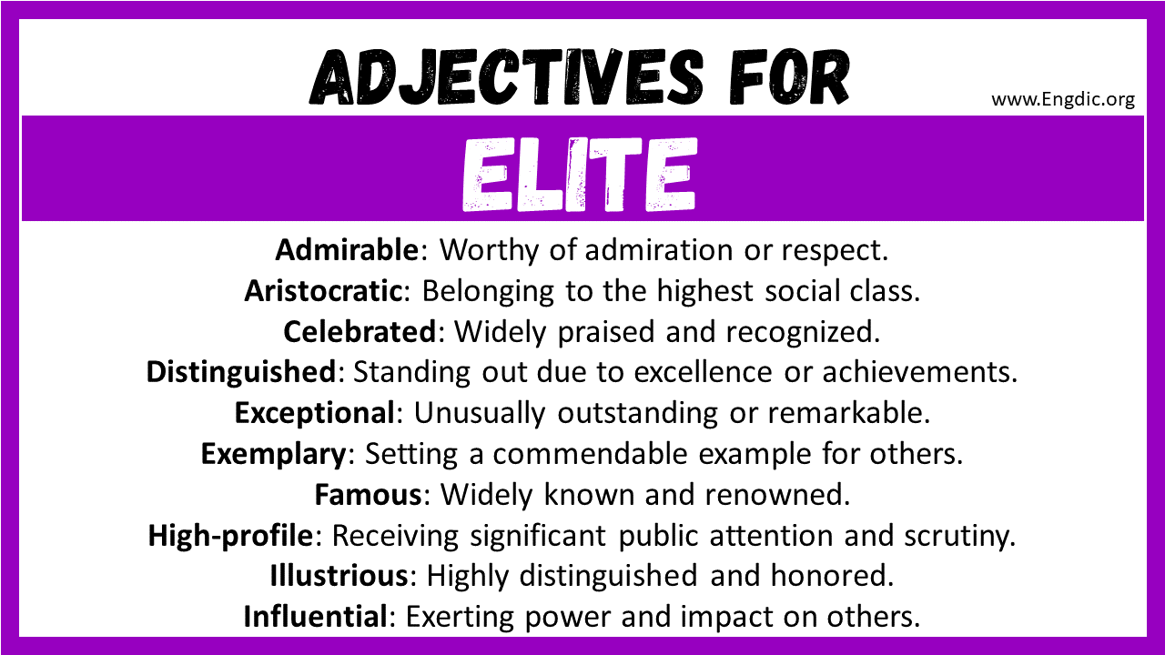 Adjectives for Elite