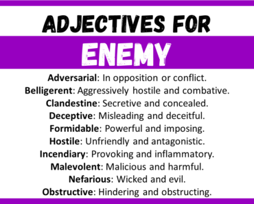 20+ Best Words to Describe Enemy, Adjectives for Enemy