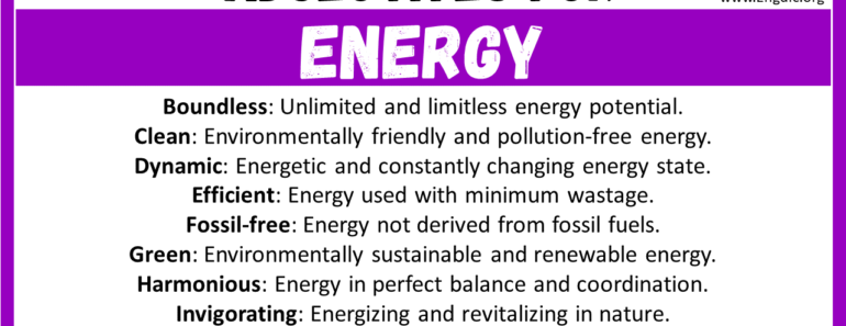 20+ Best Words to Describe Energy, Adjectives for Energy