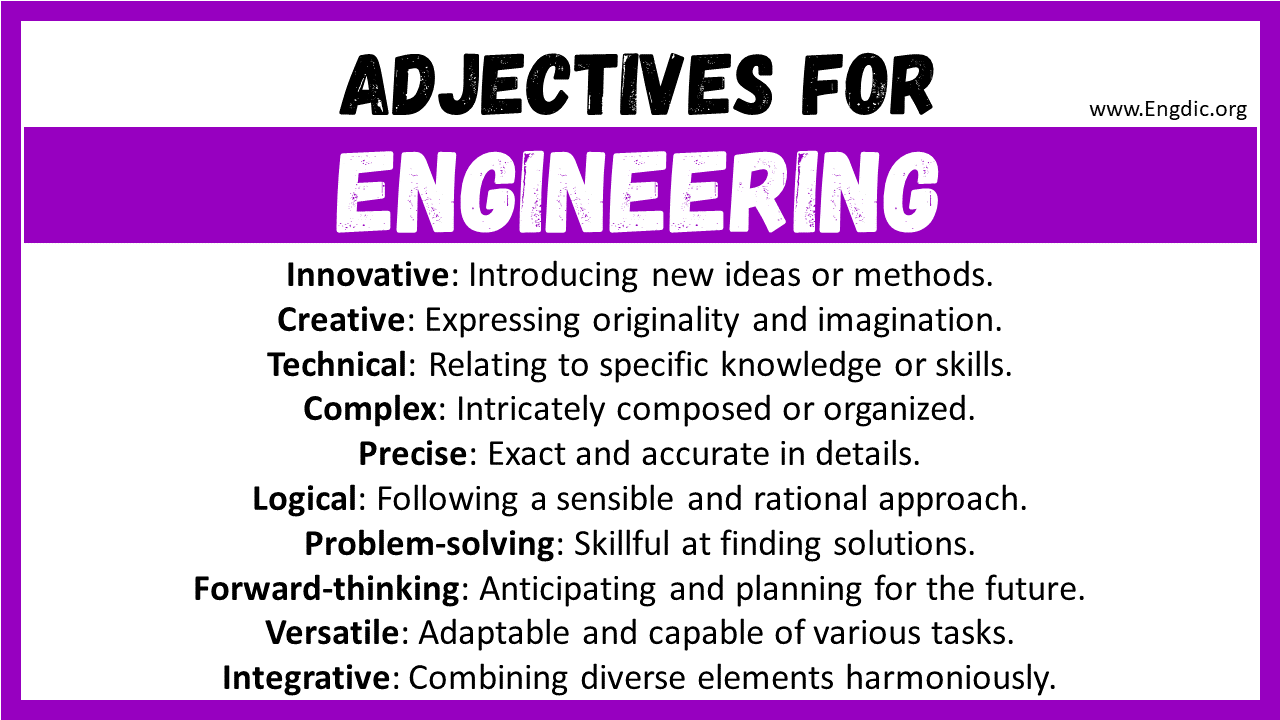 Adjectives for Engineering