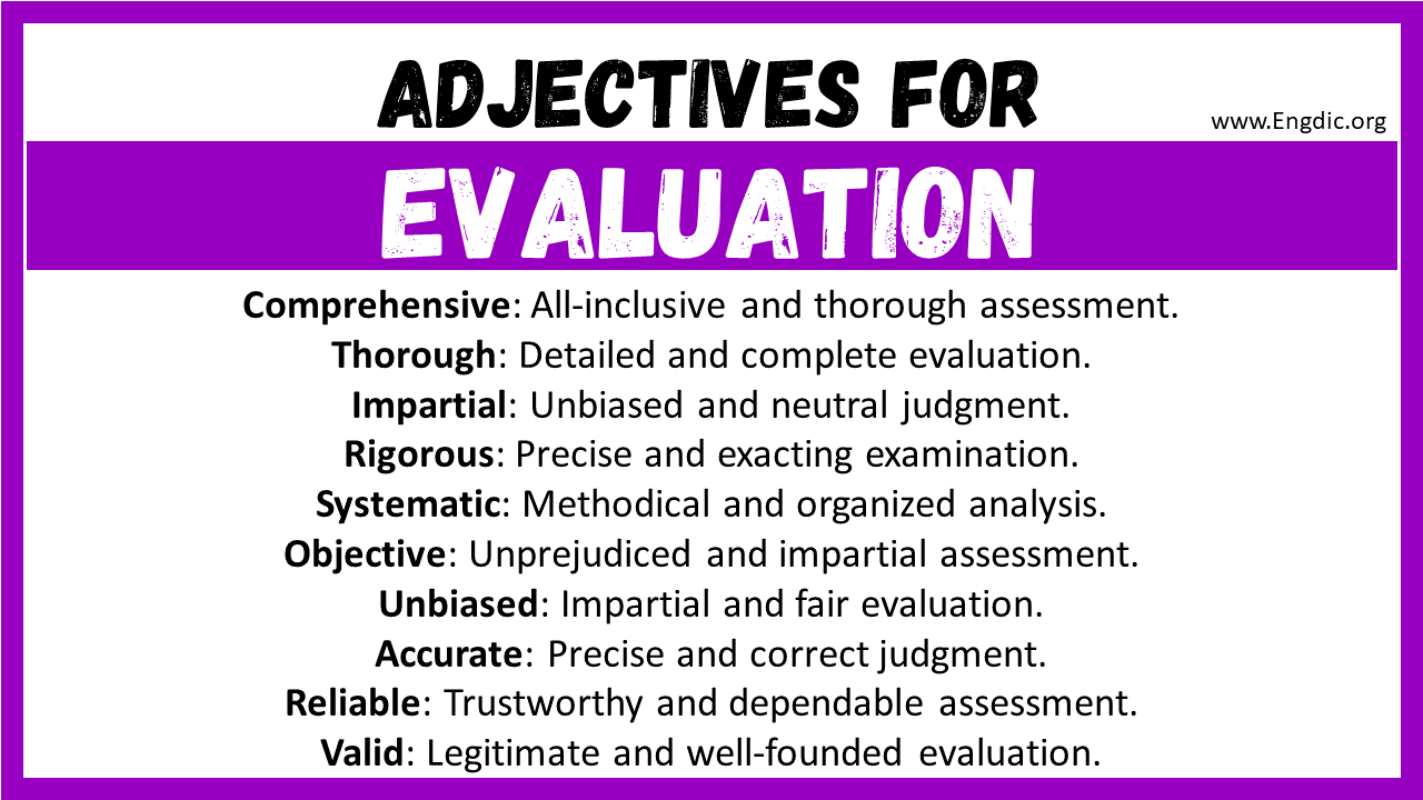 Adjectives for Evaluation