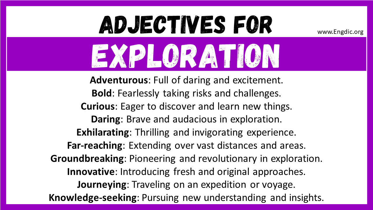 Adjectives for Exploration