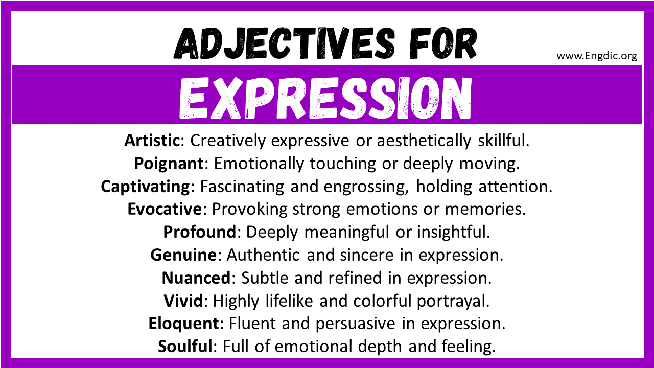 Adjectives for Expression