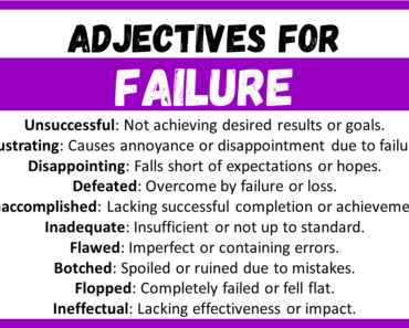 20+ Best Words to Describe Failure, Adjectives for Failure