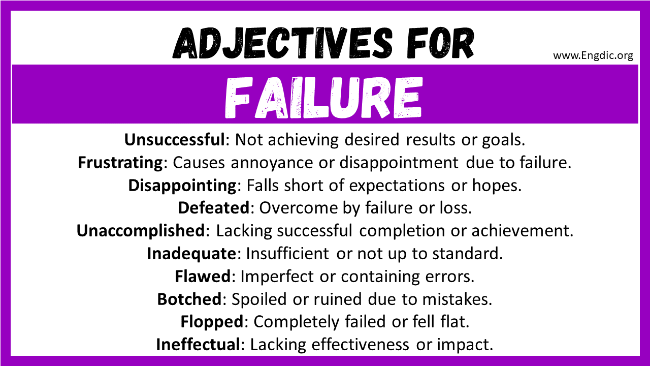 Adjectives for Failure